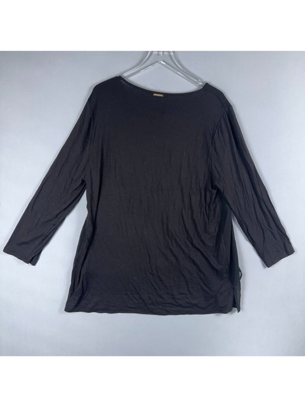Michael Kors Tunic Top Size XXL Black V Neck Layered Long Sleeve Was $68 - Picture 6 of 12